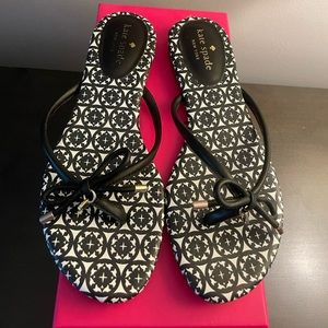 Kate Spade Mystic Sandal Black Nappa Size 8 M with Box Worn Once